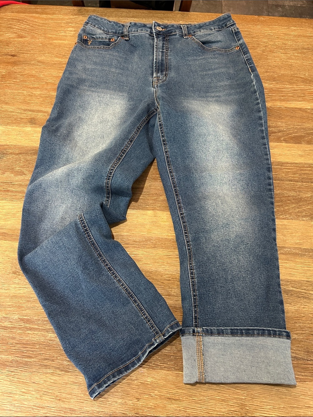 Frye Distressed Blue Denim Relaxed Jeans size 10